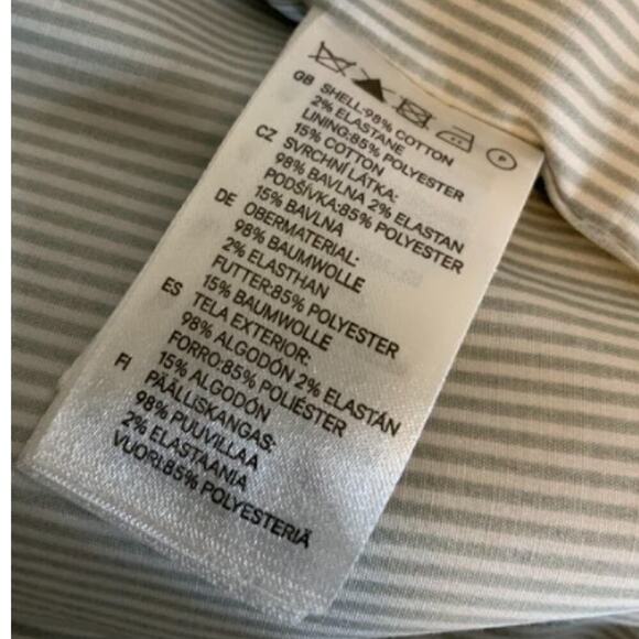 H&M Women's Notch Lapel Back One Button Khaki Fitted Lined Blazer Jacket Size 6 - Picture 8 of 8